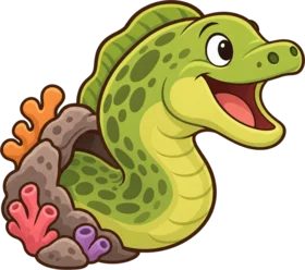 Green moray, a cartoon from Thought Zoo