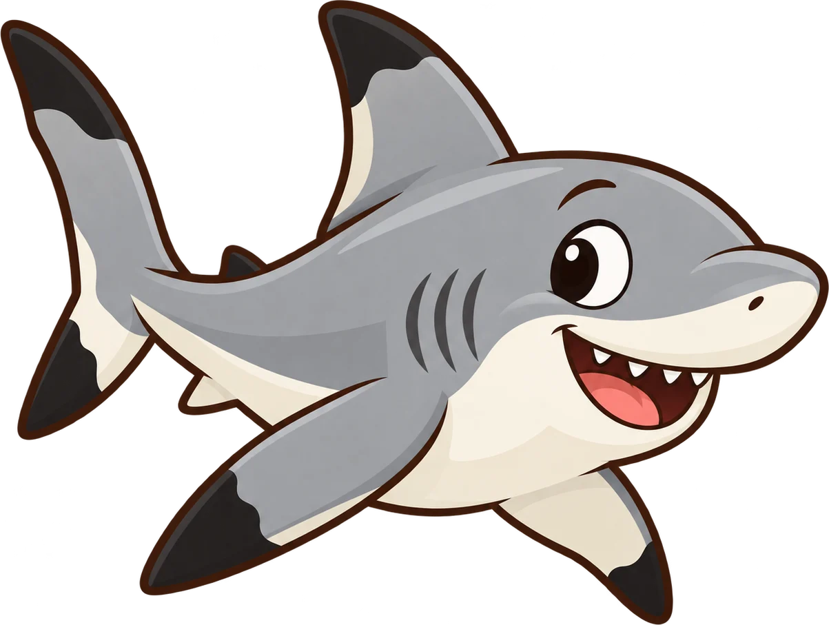 Blacktip reef shark, a cartoon from Thought Zoo