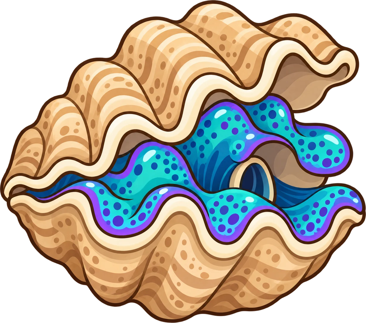 Giant clam, a cartoon from Thought Zoo
