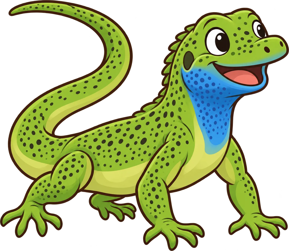 Green lizard, a cartoon from Thought Zoo