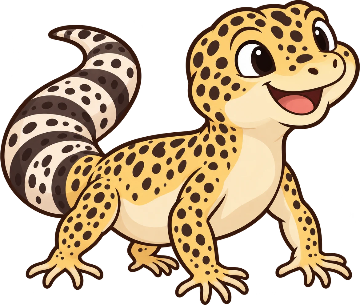 Leopard gecko, a cartoon from Thought Zoo