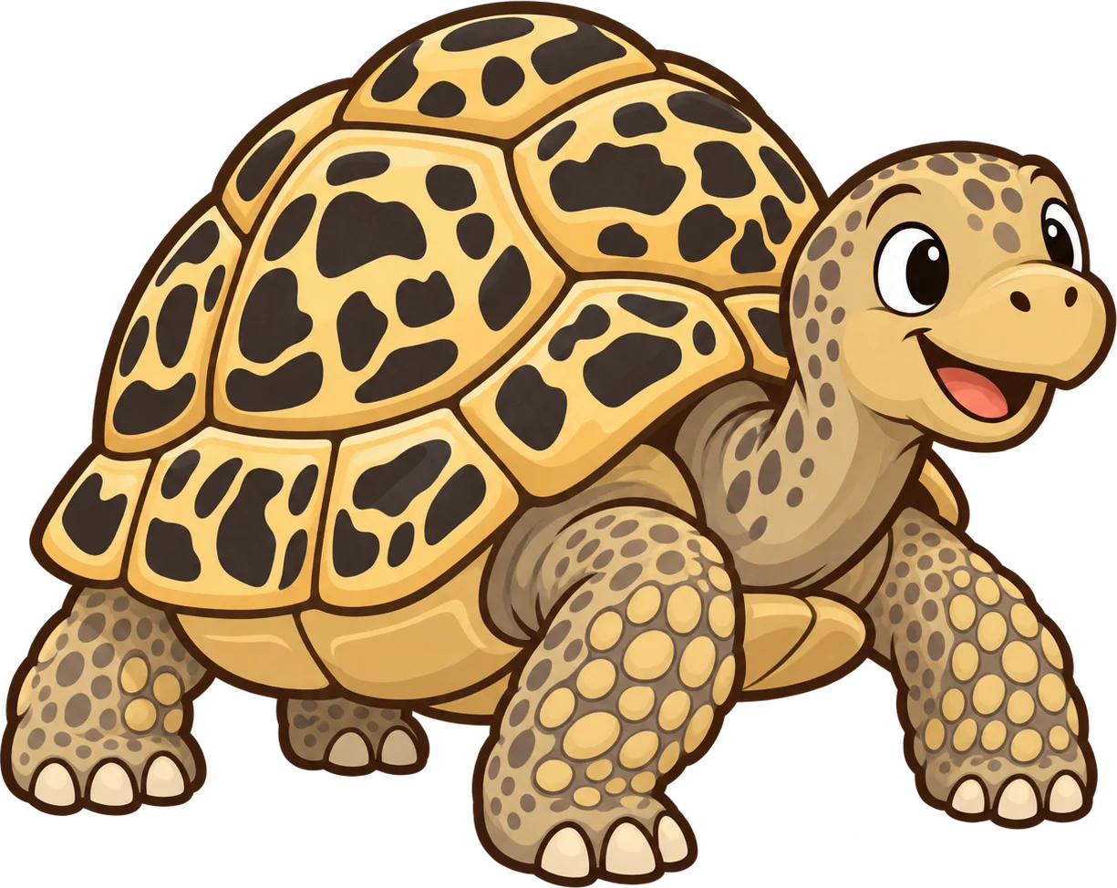 Leopard tortoise, a cartoon from Thought Zoo