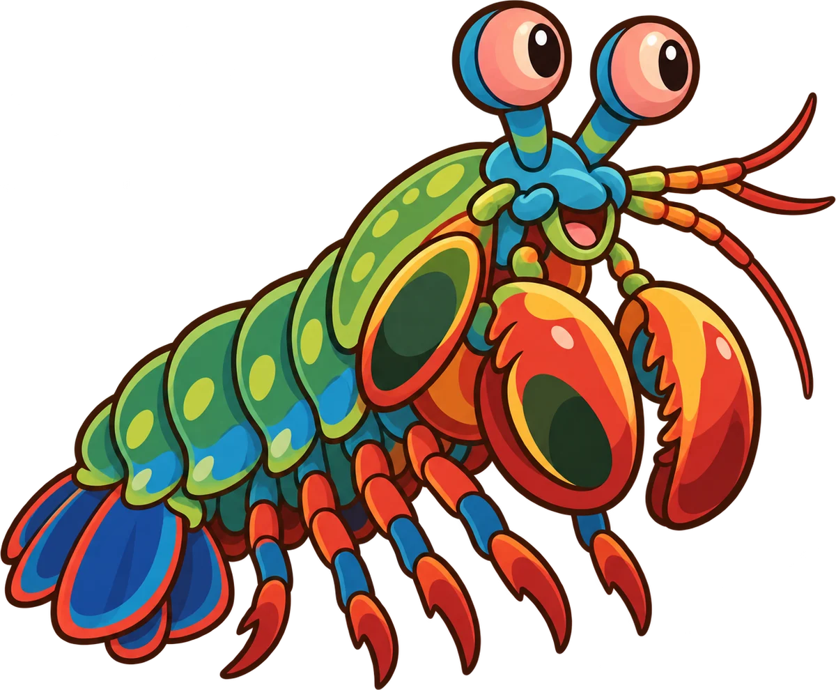 Mantis shrimp, a cartoon from Thought Zoo