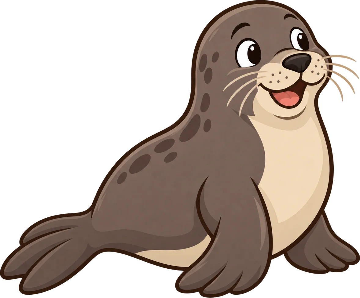 Monk seal, a cartoon from Thought Zoo