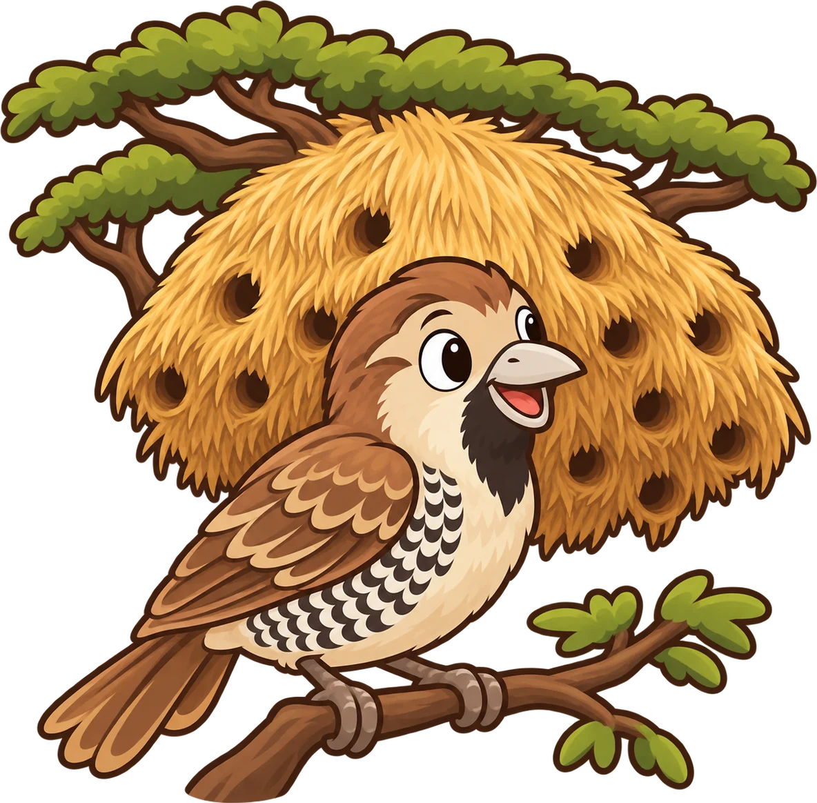 Sociable weaver, a cartoon from Thought Zoo